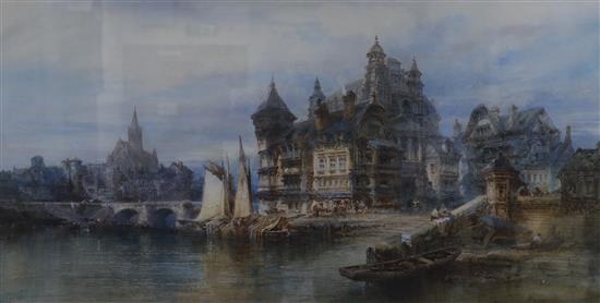Paul Marney, watercolour, Blois, France, 58 x 107cm